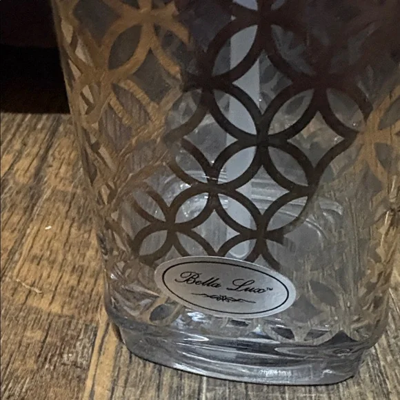 Bella Lux Silver Geometric Glass Dispenser - Picture 2 of 2